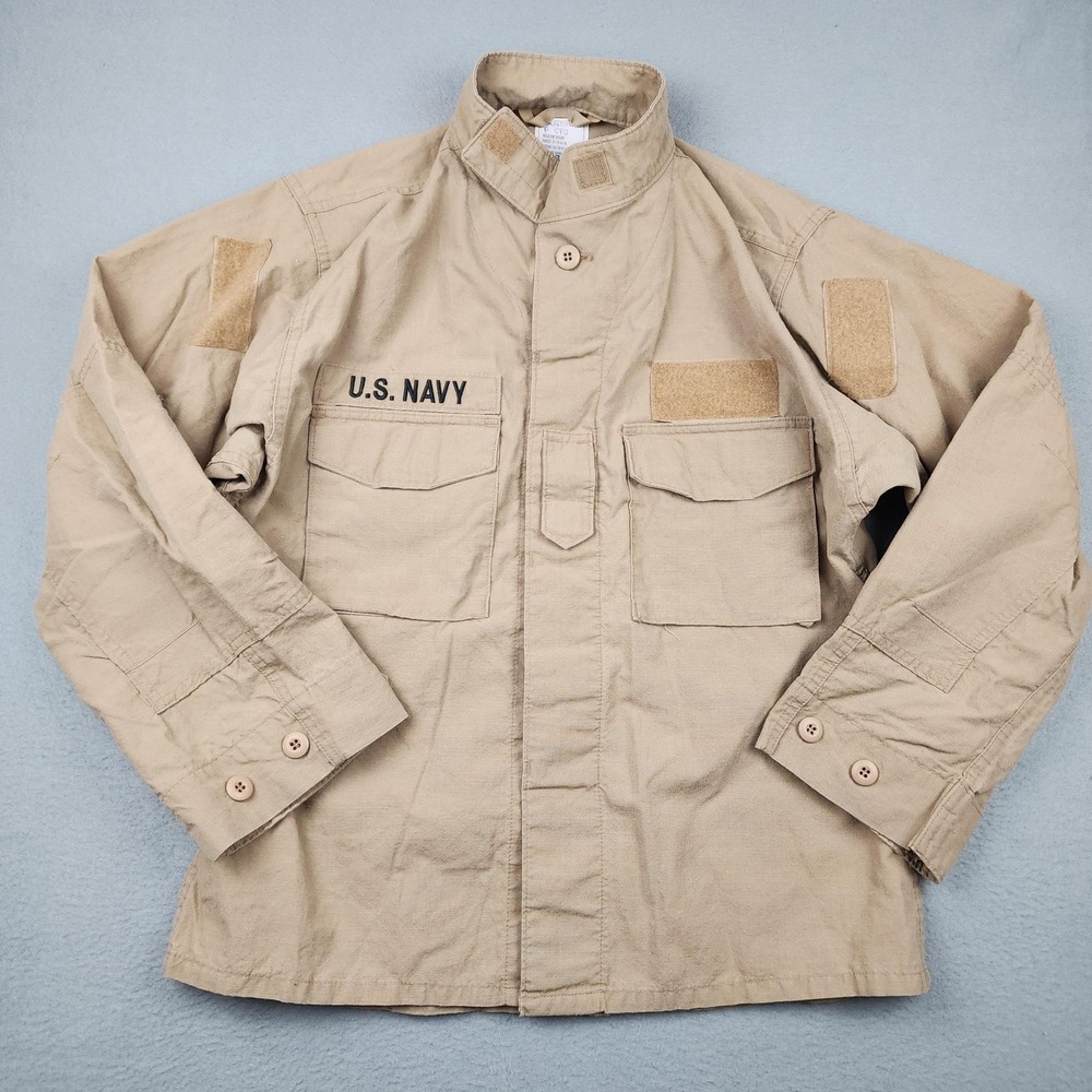 US Military US Navy Two Piece Flame Resistant Jacket Men Med Short Beige Class 2